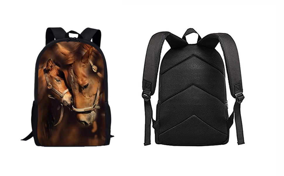 School Bags For Teenager Cute Two Horses Print Personalized