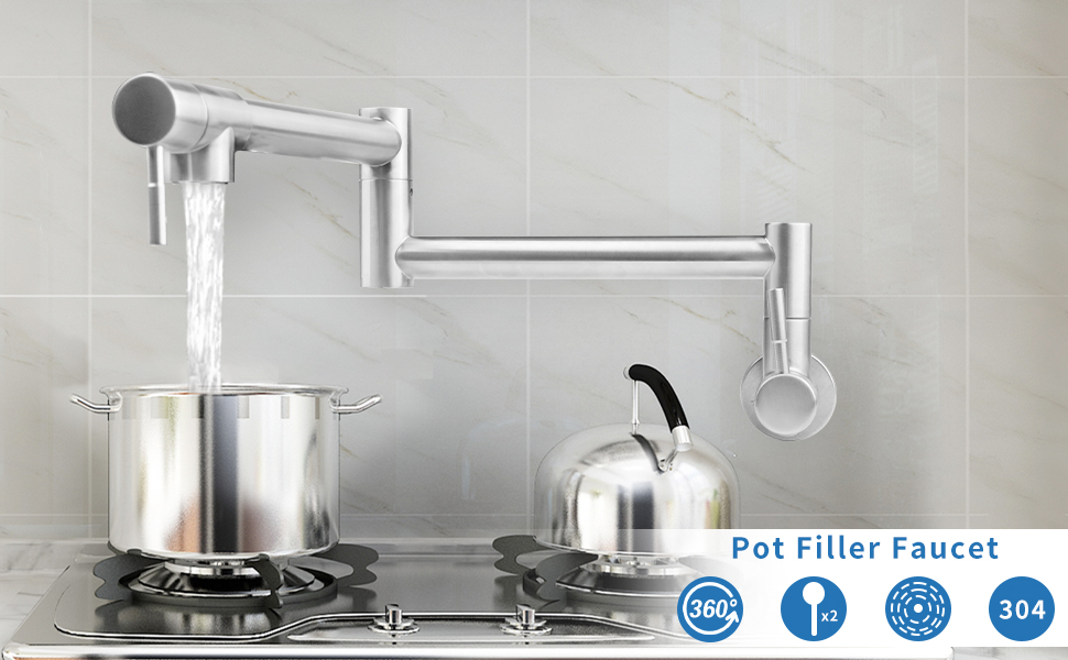 Cambividas Pot Filler Faucet Modern Kitchen Sink Faucets Wall Mount Pot