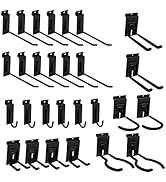 FRAYSCENT Slat Wall Accessories 28 PCS Garage Hooks Heavy Duty Slatwall Panel Hook Locking Bike H...