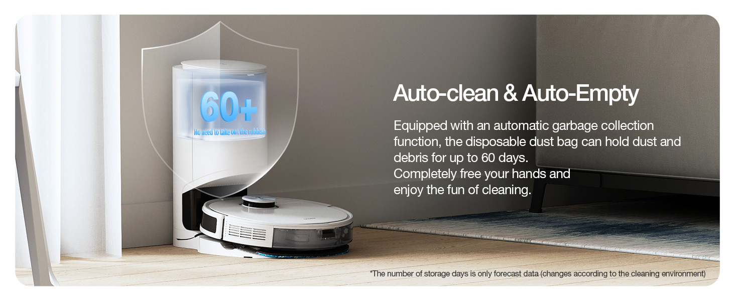 ECOVACS Robot Vacuum Cleaner Deebot N10+ and Mop with AutoEmpty