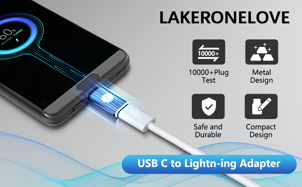 3Pack USB C to Lightning Adapter, Lightning Female to