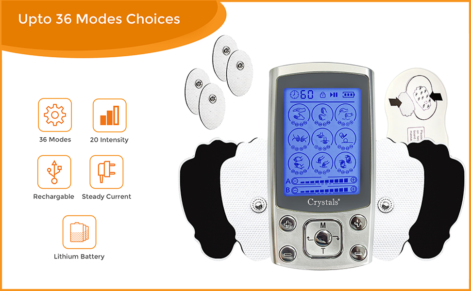 Dual Channel TENS Machine for Pain Relief, Rechargeable EMS Massager