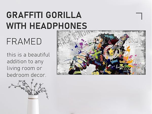 banksy 最初期作品「gorilla」プリントキャンバス Banksy Gorilla with Pink Mask Street Art for Sale Original