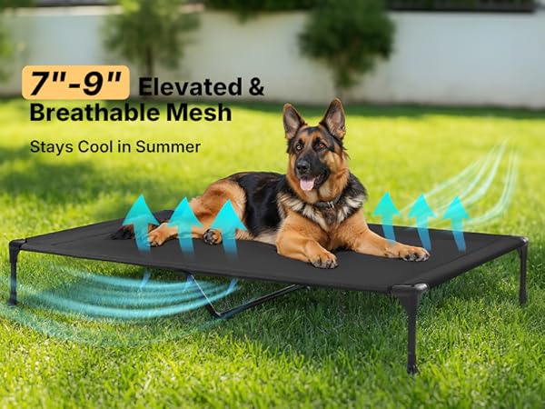 Amazon.com : Veehoo Outdoor Elevated Dog Cot Bed, Cooling