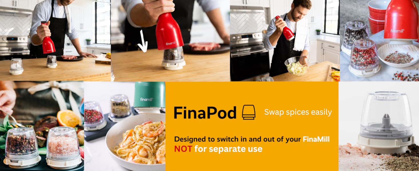 FinaPod, designed to switch in and out of your FinaMill
