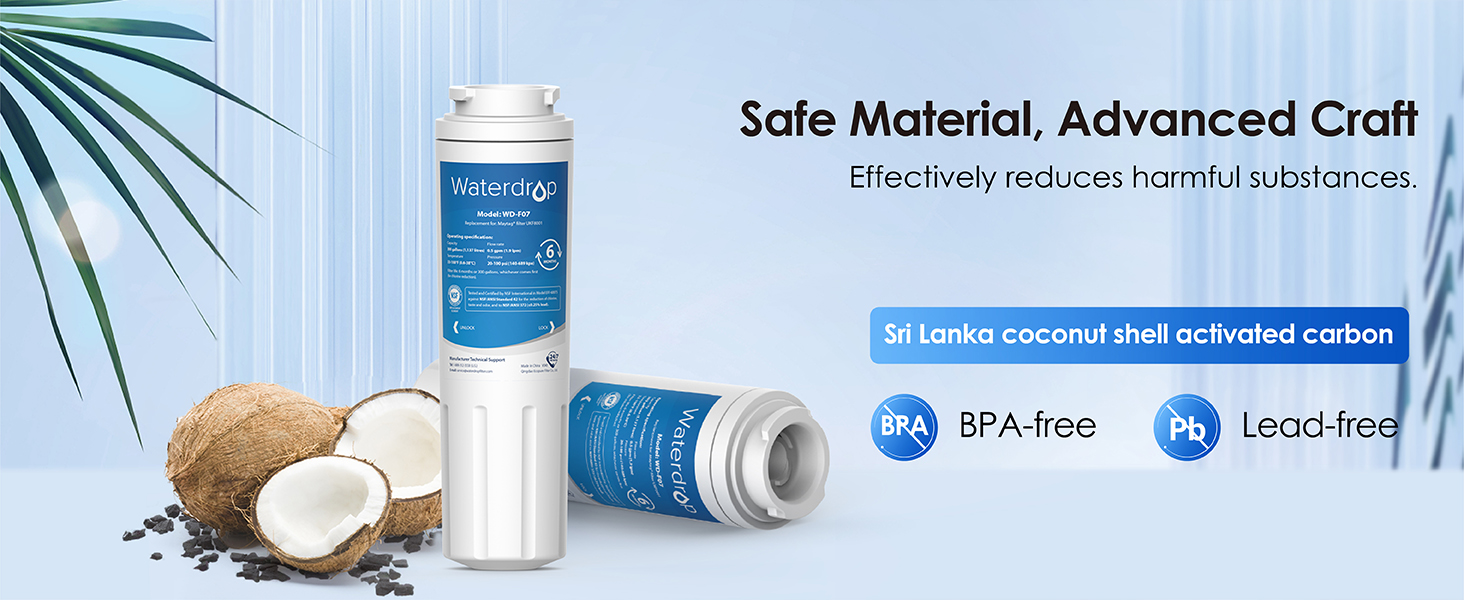 Waterdrop UKF8001 Refrigerator Water Filter 4, Replacement