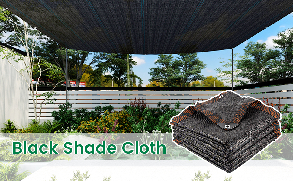 Xlimin 50 10 X 20 FT Black Shade Cloth, Outdoor Sunblock