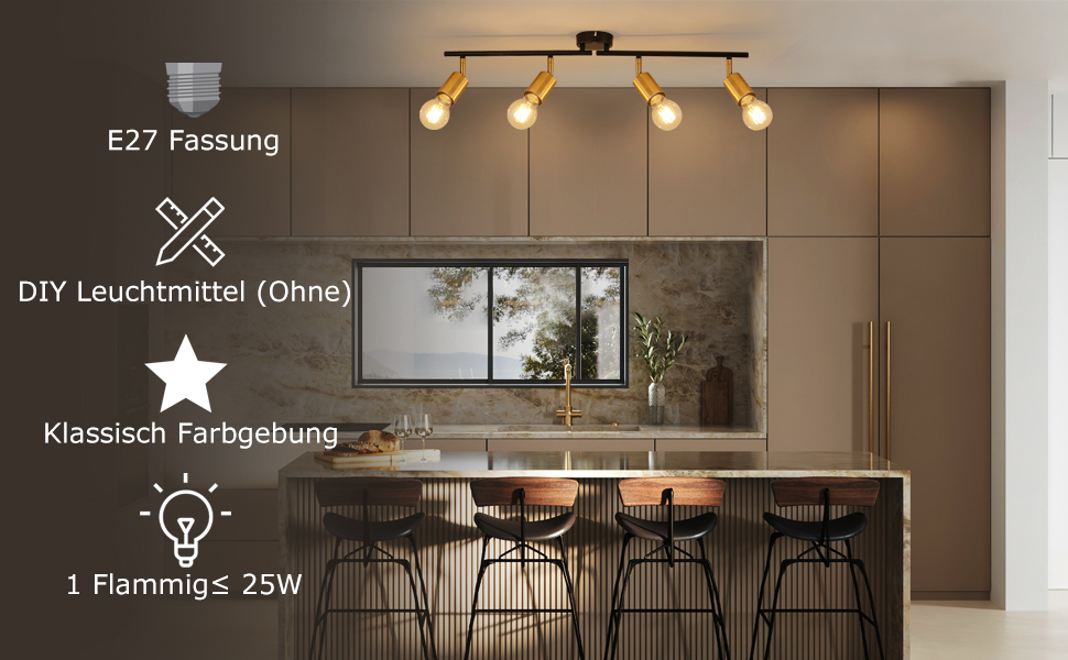 Deckenlampe 4 Flammig