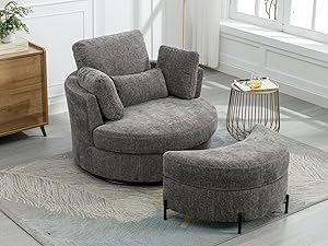 GoDoco 42" W Swivel Accent Barrel Chair Set