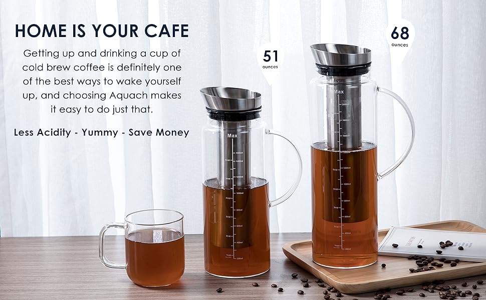 Aquach Cold Brew Coffee Iced Tea Maker & Fruit Pitcher