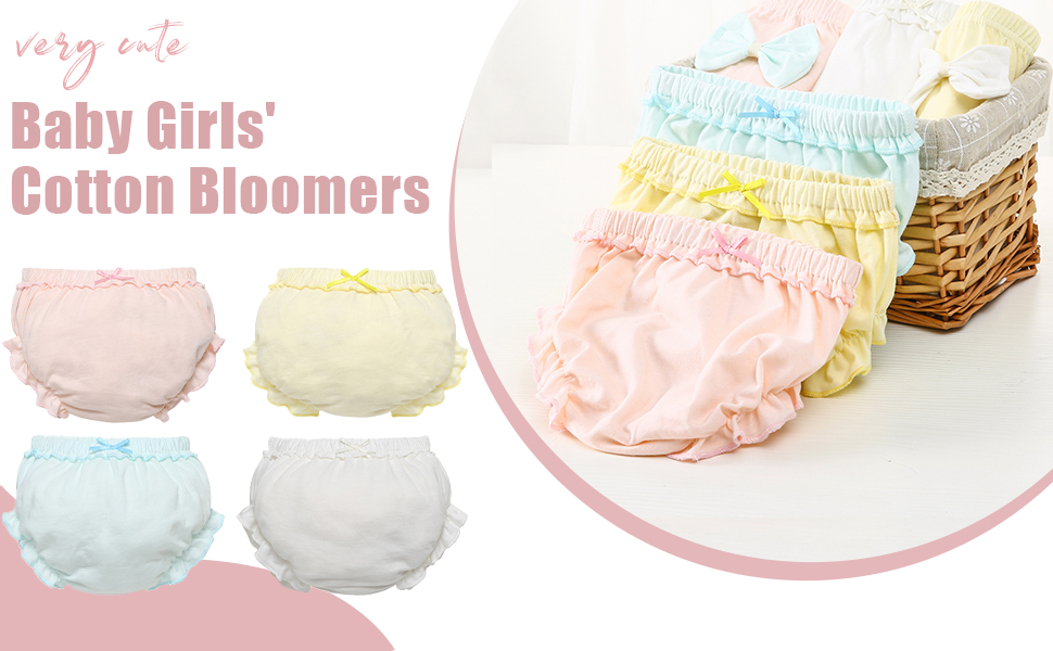 Infant Toddler Cotton Bloomers 4 Pack Diaper Cover