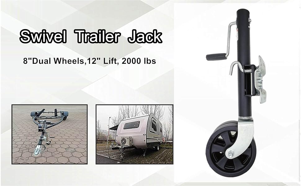 Boat Trailer Jack with Wheel，Heavy Duty 2000 Lb Swivel