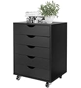 Moustache 5 Drawer File Cabinet, Vertical Filing Cabinet with Wheels for Home Office, Under Desk ...