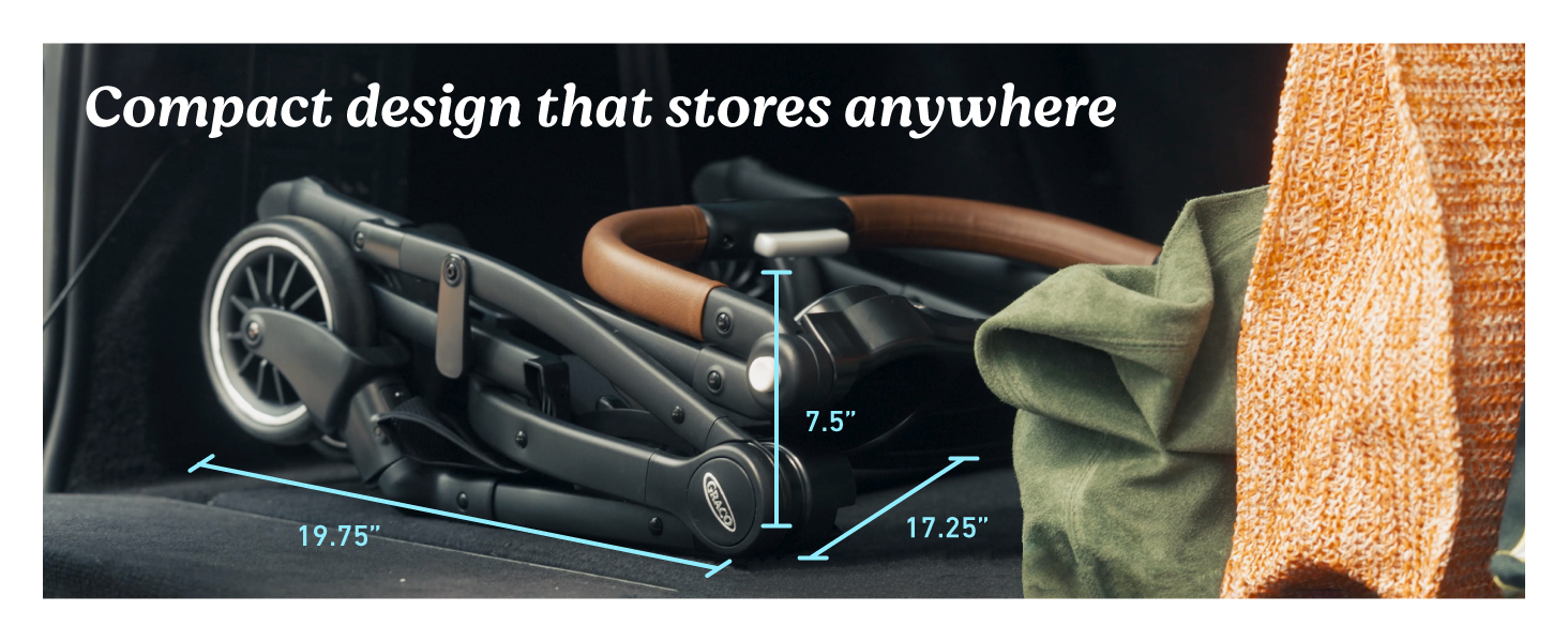 Graco GoMax Travel System asiento de coche infantil diseño compacto fácil almacenamiento viaje ligero