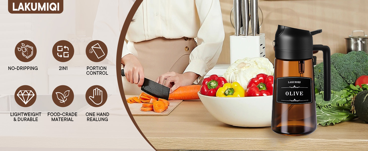 Kitchen Maiden 2 in 1 Olive Oil Dispenser and Sprayer