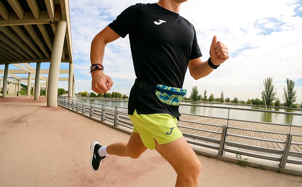Series of action shots showing outdoor exercise or training activity on what appears to be a boardwalk or outdoor path.