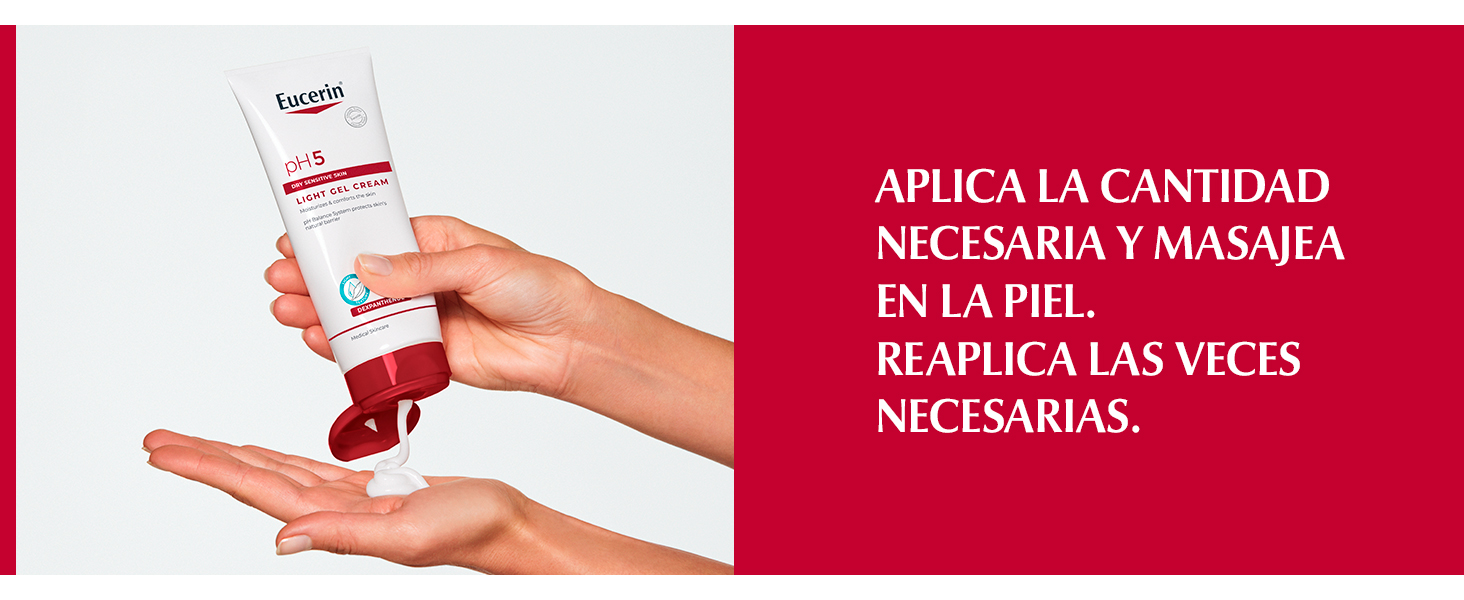 Aplica la cantidad necesaria y masajea en la piel. Reaplica cuando sea necesario