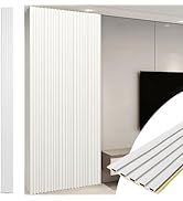 Art3d WPC Slat Wall Panels, 8-Pack 108 x 6 Inch 3D Wall Accents for Interior Wall Decor, Living R...