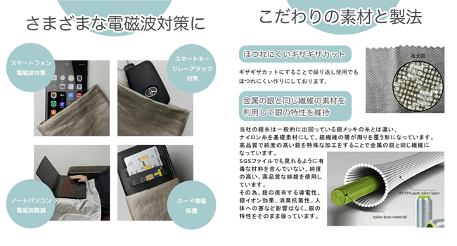 Amazon.co.jp: 【riraku-life(ﾘﾗｸﾘﾌｪ)】電磁波シールド 純銀EMF