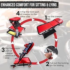 Quickly transform from sitting to Laying down