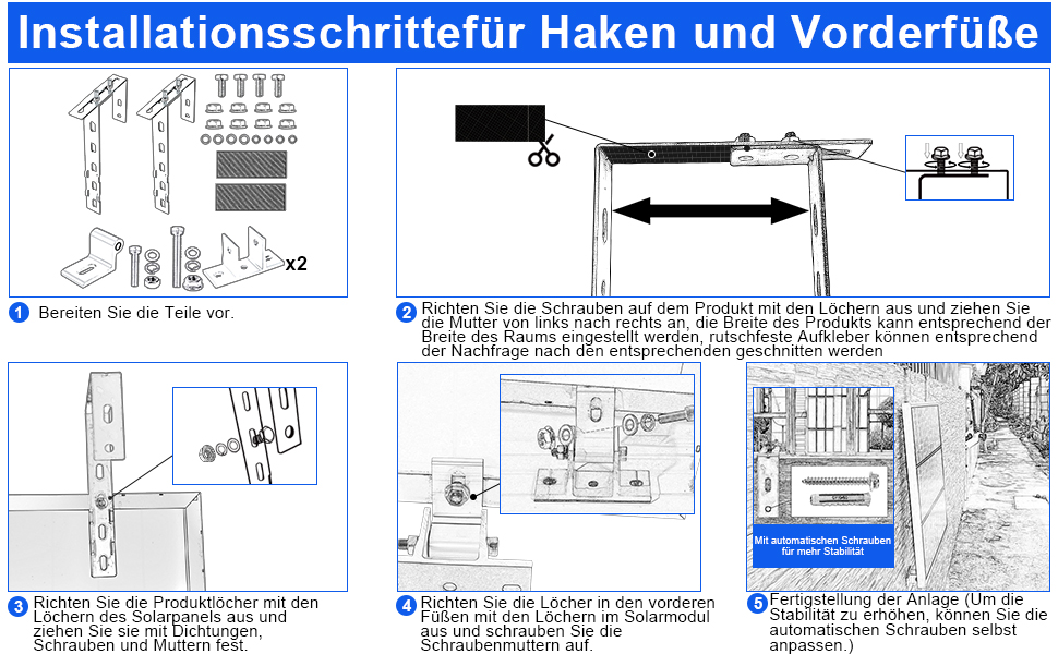 Solarpanel Halterung Haken Balkon