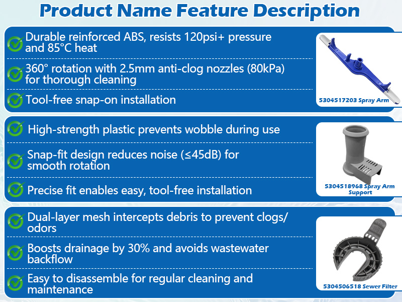5304517203 1545680 Dishwasher Lower Spray Arm Set