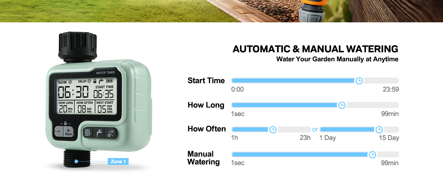 CROSOFMI Watering Timer,Sprinkler Timer Programmable Garden Outdoor