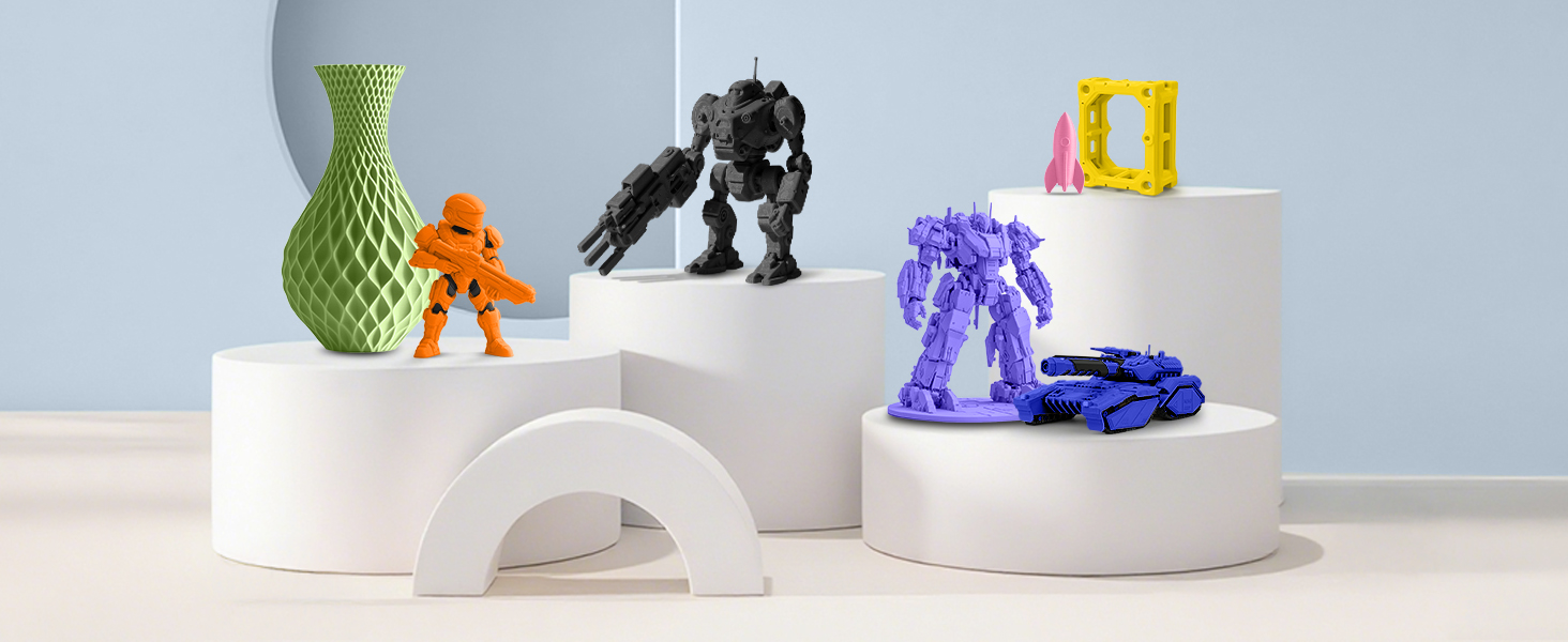 SUNLU 500g PLA+2.0 3D Printer Filament Refill, High Toughness PLA+ Filament Bundle, No-Spool 3D Filaments Refill 1.75mm Compatible with Bambu Lab 3D Printers, 4 Packs, Black+White+Klein Blue+Red 17 MarsWork PLA filament elegoo pla refill filament