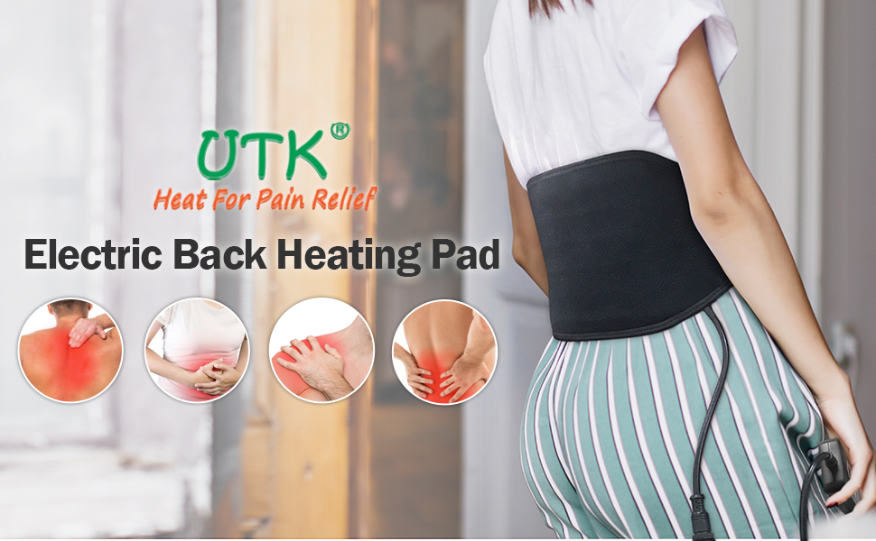 UTK Natural Jade Infrared Pad for Back Pain, Far Infrared Wrap Pad for