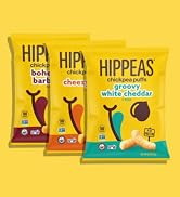 Hippeas Chickpea Puffs, Variety Pack: Groovy White Cheddar, Cheezy Vibes, Barbecue, 0.8 Ounce (Pa...