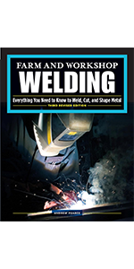Cover art for Farm and Workshop Welding, with a welder carefully welding metal material.