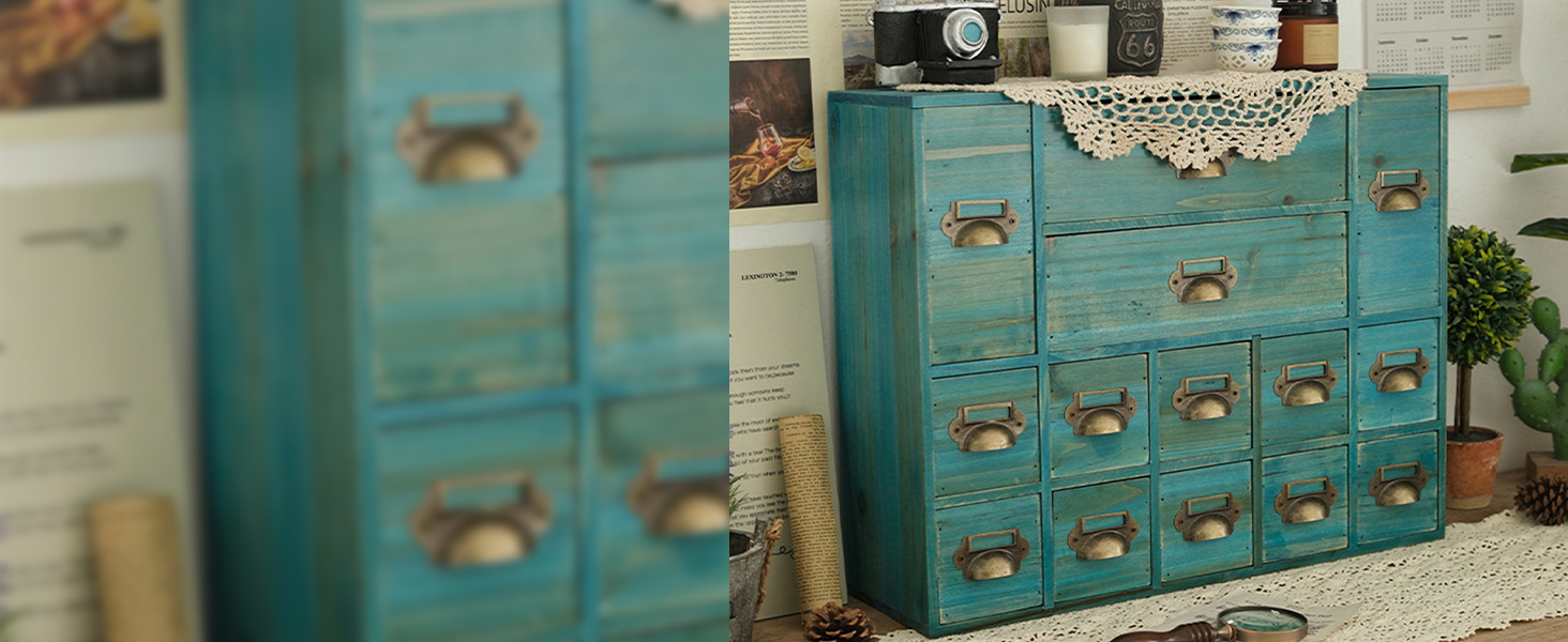 14 Drawers Apothecary Drawers Card Catalog