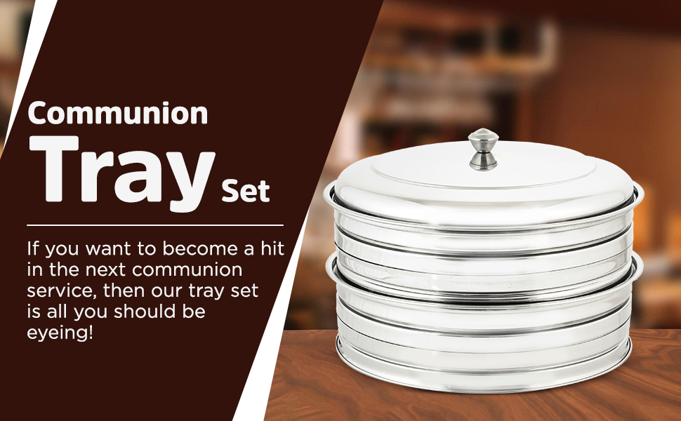 VJR Communion Tray Set of 2 Lightweight Stackable Easter