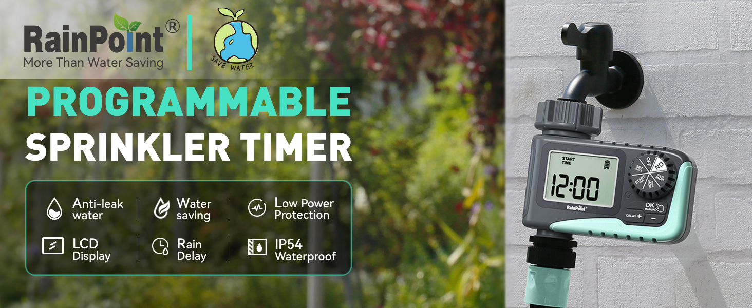 RAINPOINT Sprinkler Timer, Programmable Digital Irrigation
