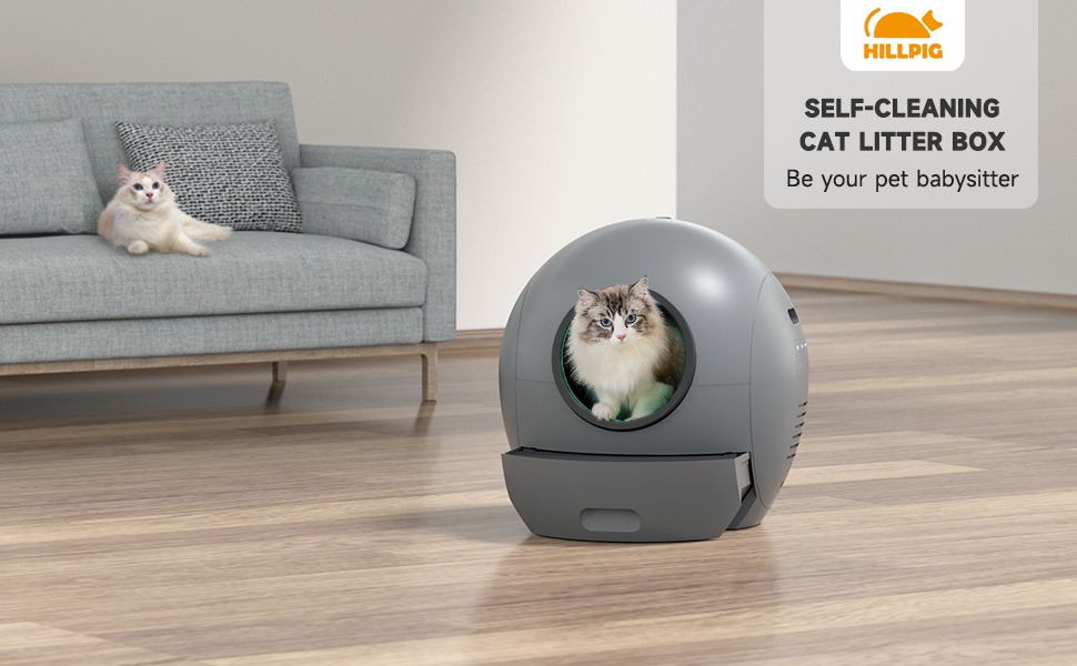 Hillpig SelfCleaning Cat Litter Box Extra Large Automatic