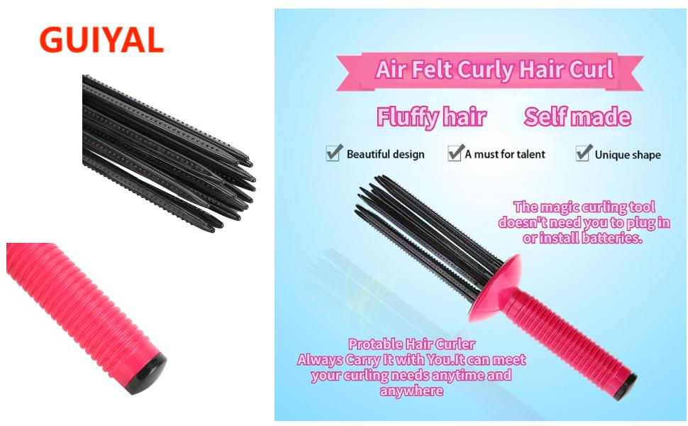 Portable Hair Curling Roll Comb Anti‑Slip Professional
