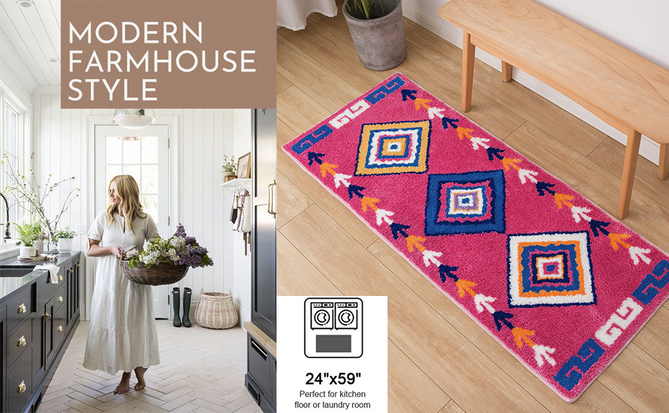 Bathroom Runner Rugs 24 x 60 Nonslip, Soft Cozy Shaggy