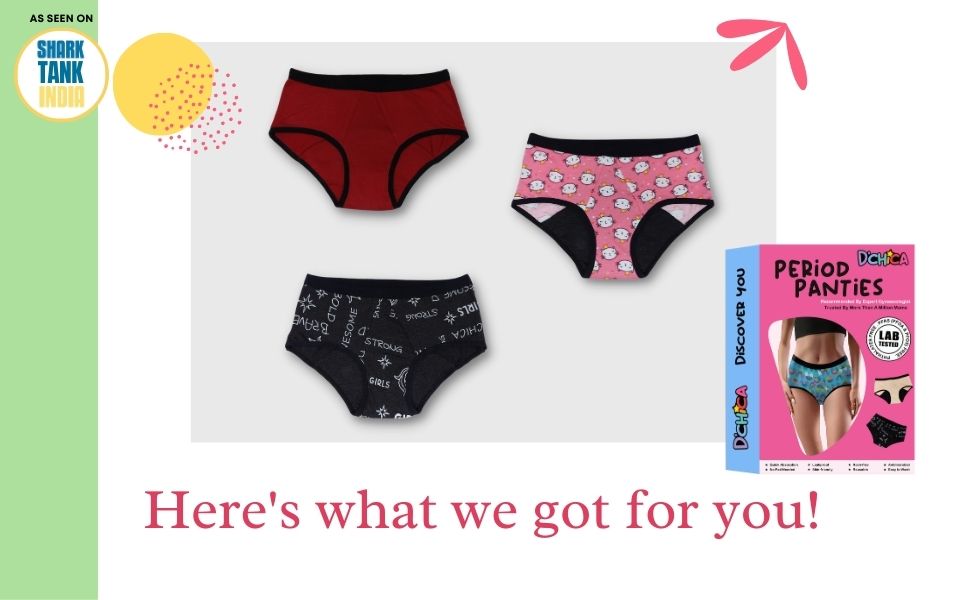 DChica Cotton Reusable Washable Period Panties Briefs for Women's