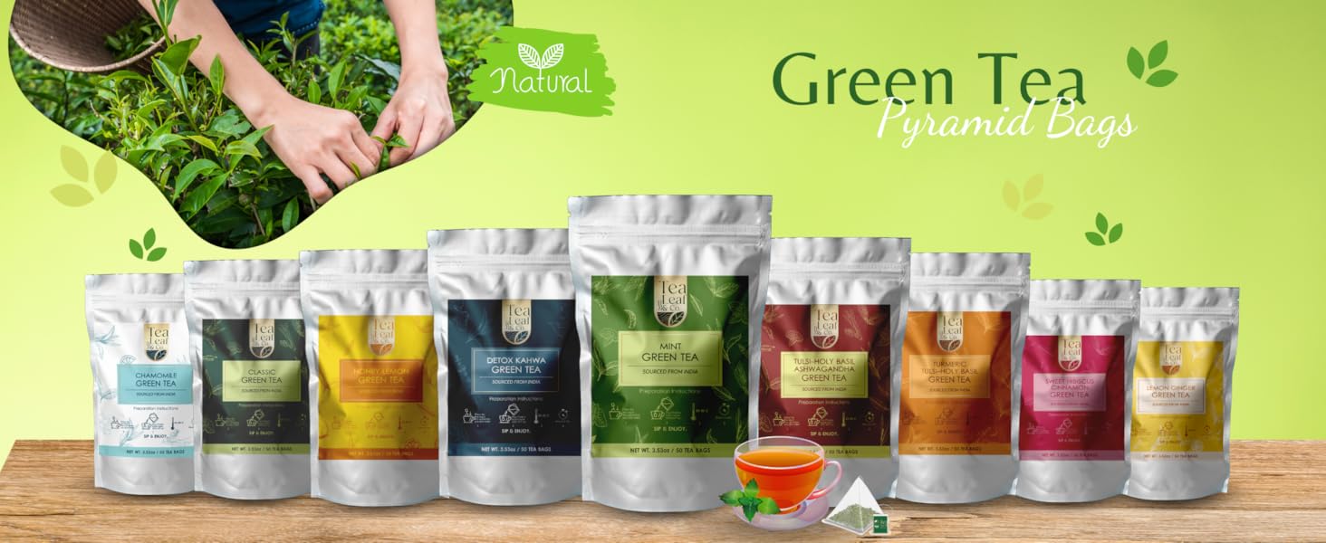 Green tea pyramid bags