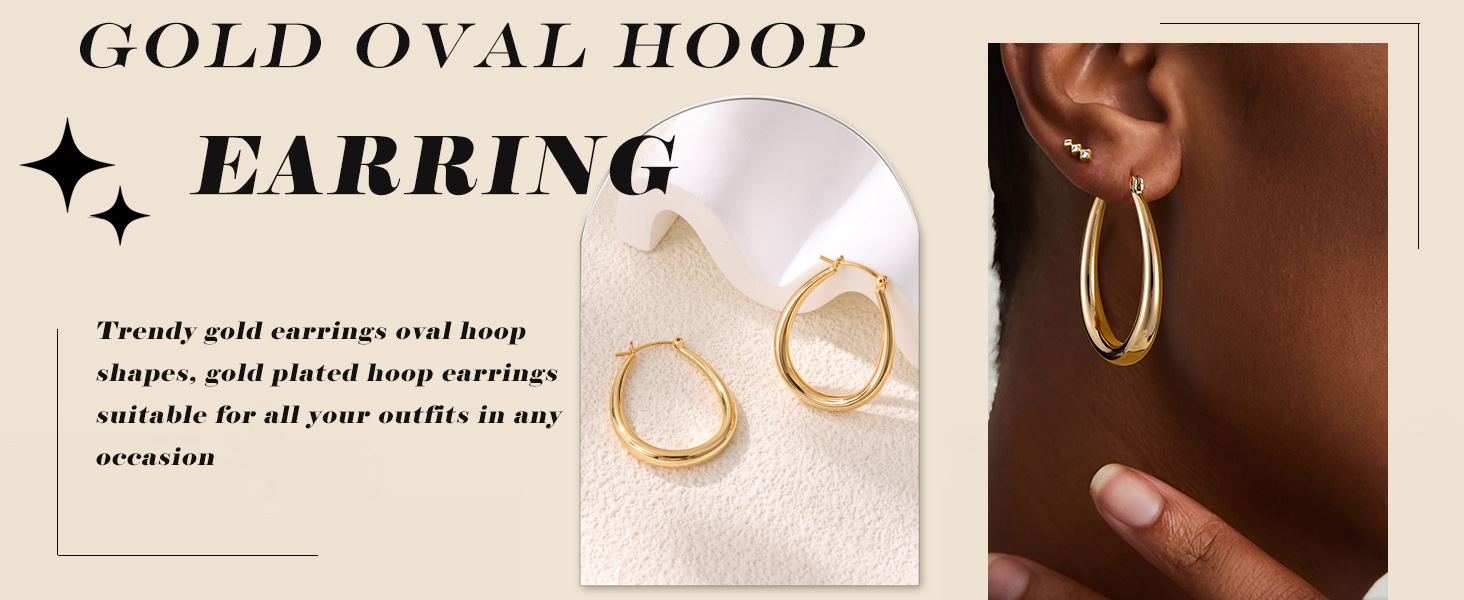 Gacimy Gold Chunky Hoop Earrings for Women