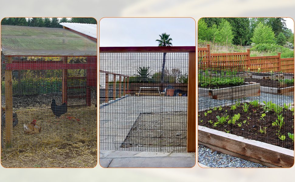 Hocamel Hardware Cloth 1/2 inch 48 x 100 ft, 19 Gauge Square Vinyl