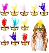 JOINPAYA 12 Pcs Masquerade Ball Masks for Kids: Venetian Party Masks - Halloween, Birthday Party ...