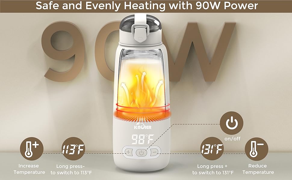 KNOIER Baby Travel Essentials Portable Bottle Warmer