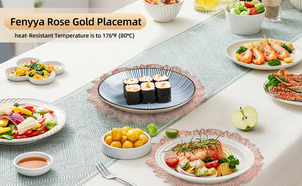 Fenyya Silver Placemat Set of 8 Washable, Modern Placemats