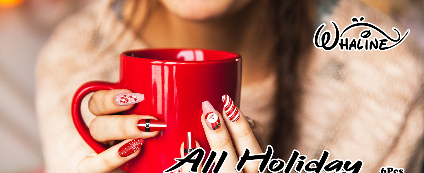 6Pcs All Holiday Nail Plates Stamping Set