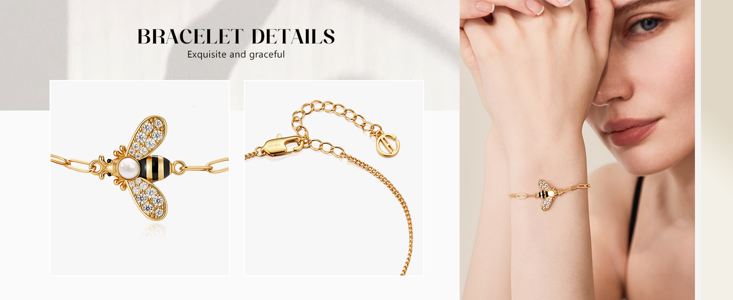 Bumble Bee 18K Gold Plated Bracelets