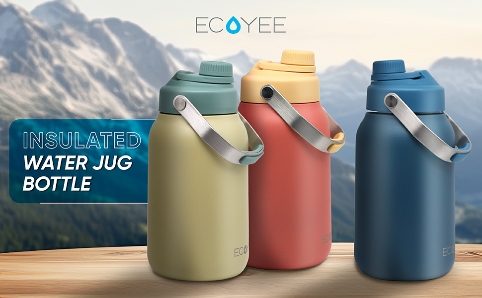 ECOYEE Half Gallon Insulated Water Bottles, 64oz Water Jug