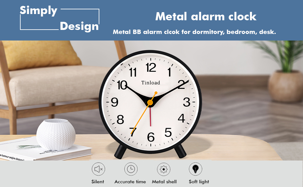 4.5" Antique Retro Analog Alarm Clock, S... 12 1