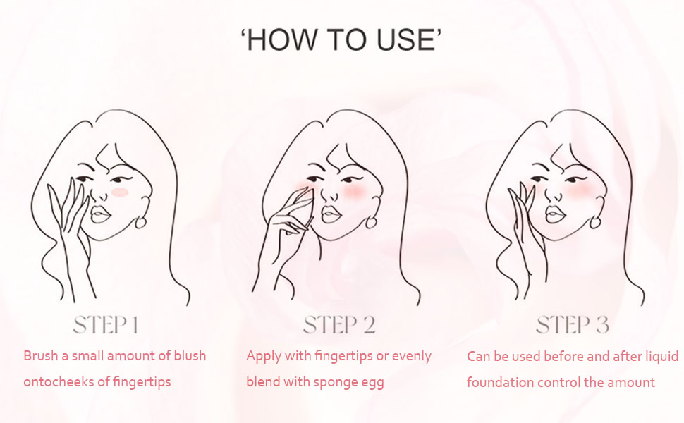 Liquid Blush Trio, 3 Colors Natural-Looking Cream Blush Cheek Set