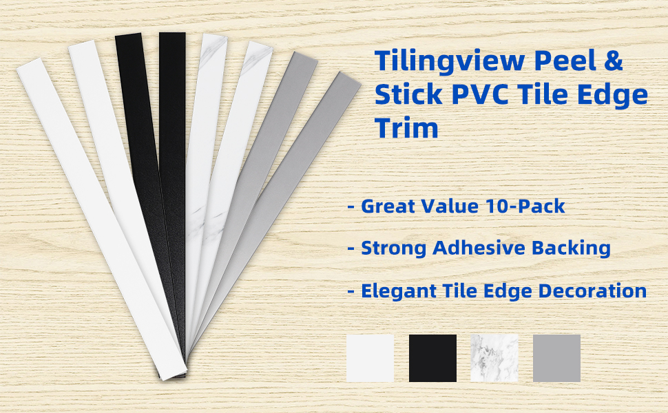 Tilingview 10 Pcs Peel and Stick Tile Trim Edge, Self
